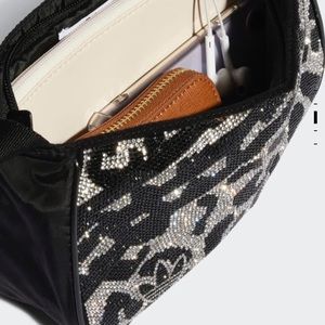 Adidas Black and Silver Crossbody Bag